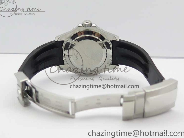 0130 Yacht-Master 116655 ARF SS Custom Made Black Ceramic Bezel on Oysterflex Rubber Strap A HighPerformance 3064